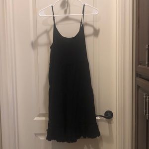 Black Skinny Strap Day Dress